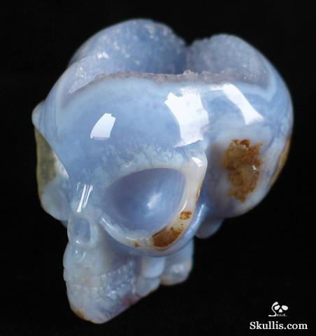 Blue Chalcedony Crystal Alien Skull