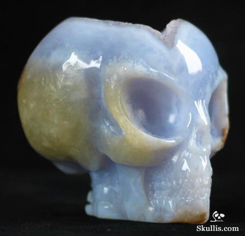 Blue Chalcedony Crystal Alien Skull