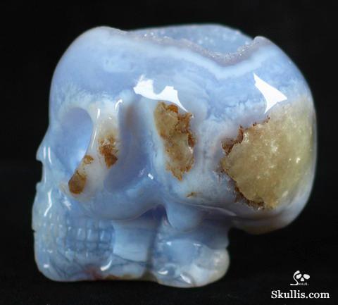 Blue Chalcedony Crystal Alien Skull