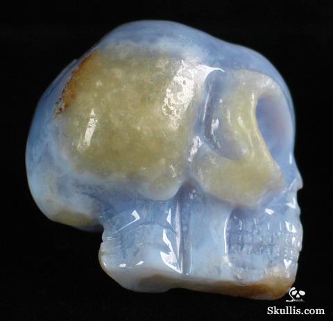 Blue Chalcedony Crystal Alien Skull