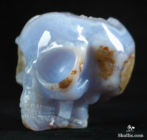Blue Chalcedony Crystal Alien Skull