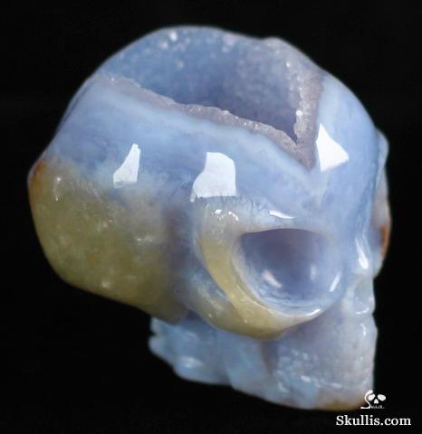 Blue Chalcedony Crystal Alien Skull