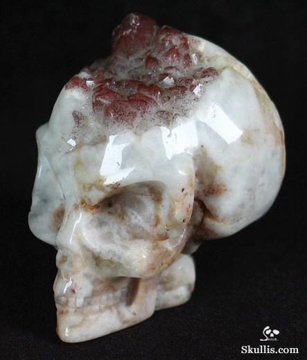 Quartz Rock Crystal with reds Druse Crystal Alien Skull
