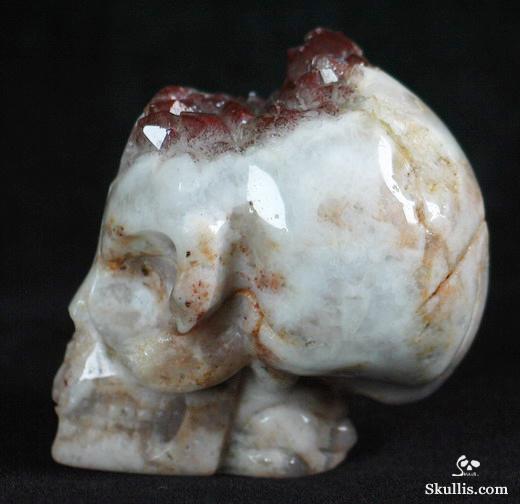 Quartz Rock Crystal with reds Druse Crystal Alien Skull
