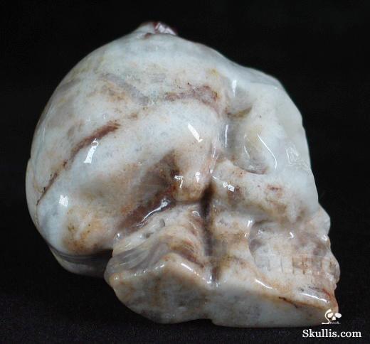 Quartz Rock Crystal with reds Druse Crystal Alien Skull