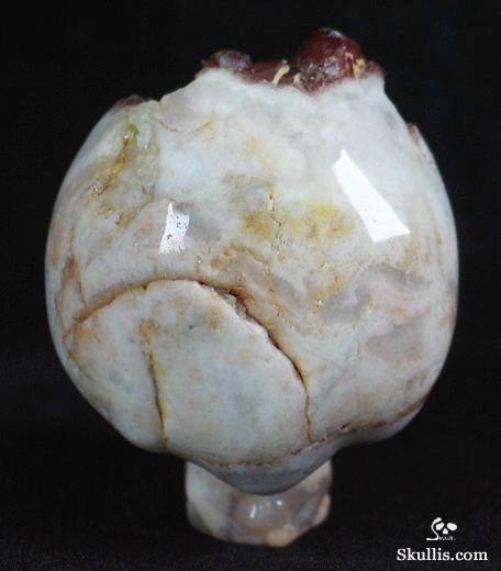 Quartz Rock Crystal with reds Druse Crystal Alien Skull