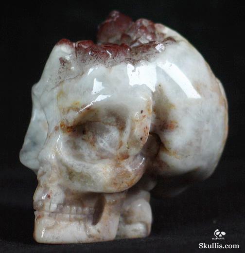 Quartz Rock Crystal with reds Druse Crystal Alien Skull