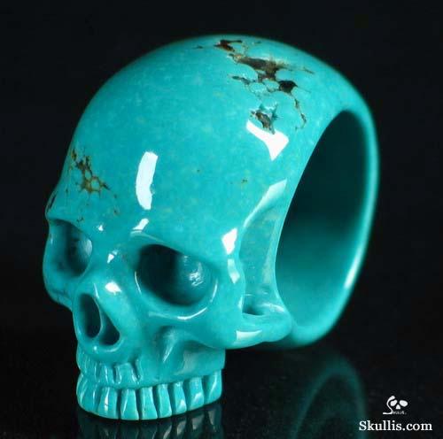 Turquoise Crystal Skull Ring