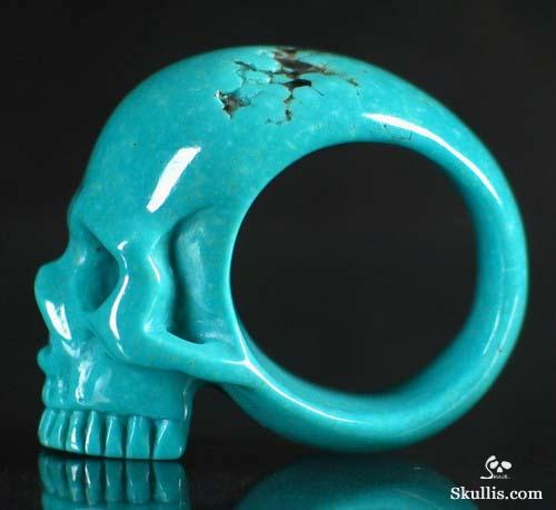 Turquoise Crystal Skull Ring