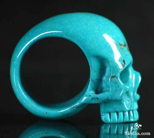 Turquoise Crystal Skull Ring