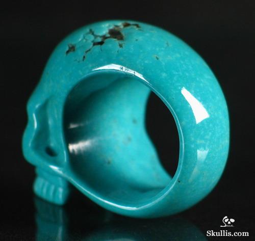 Turquoise Crystal Skull Ring