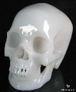 Huge 5.1" New White Jade Carved Crystal Skull, Super Realistic