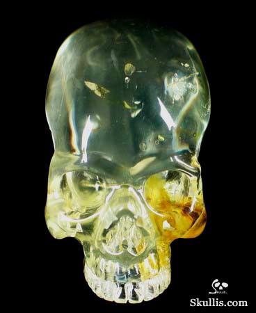 Baltic Amber Crystal Skull Ring