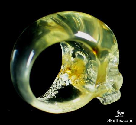 Baltic Amber Crystal Skull Ring