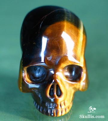 Tiger' Eye Crystal Skull Ring