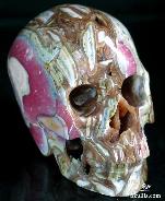 3.5" Rhodochrosite Carved Crystal Skull, Super Realistic