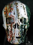 Huge 4.6" Ocean Jasper Carved Crystal Skull, Super Realistic