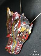 2.6" Tiger Iron Eye Carved Crystal Dragon Skull