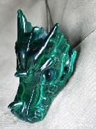 Malachite Carved Crystal Dragon Skull