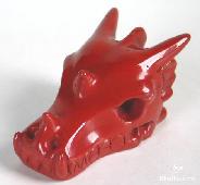 Red Jasper Carved Crystal Dragon Skull
