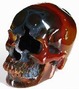 Huge 5.0" Carnelian Carved Crystal Skull, Super Realistic, Hollow