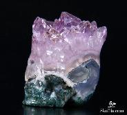 1.5" Green Moss Agate & Amethyst Carved Crystal Druse Skull
