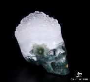 1.0" Ocean Jasper Carved Crystal Druse Skull