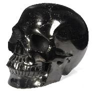 Lifesiize 7.4'' Jet Carved Crystal Skull, Realistic