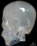 Huge 5.1" Milky Quartz Carved Crystal Skull with Spine, Super Realistic