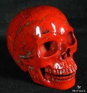 Huge 5.2" Red Jasper Carved Crystal Singing Skull