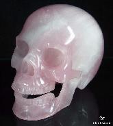5.2" Pink Rose Quartz Carved Crystal Singing Skull