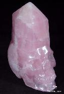 Large 3.9" Pink Rose Quartz Carved Crystal Skull, Wand/Point