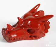 2.6" Red Jasper Carved Crystal Dragon Skull