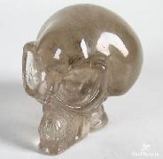 2.5" Clear Smokey Quartz Rock Crystal Carved Crystal Alien Skull