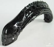 Elongated 7.9" Black Obsidian Carved Crystal Skull