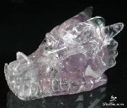 2.6" Amethyst Carved Crystal Dragon Skull, Quartz