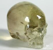2.4" Citrine Carved Crystal Skull without Jaw, Quartz