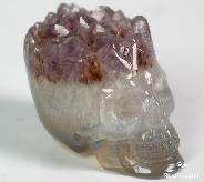 1.5" Amethyst Carved Crystal Skull, Druse, Quartz