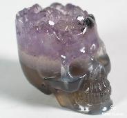1.5" Amethyst Carved Crystal Skull, Druse