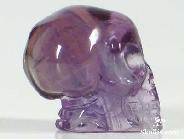 0.6" Amethyst Carved Crystal Alien Skull, Quartz