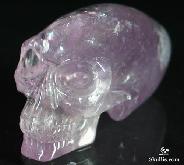 Elongated 3.5" Amethyst Carved Crystal Alien Skull