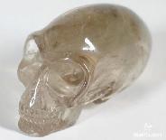2.1" Smokey Quartz Rock Crystal Carved Crystal Alien Skull