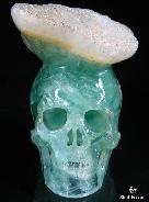 Huge 4.9" Green Fluorite Carved Crystal Skull, Healing