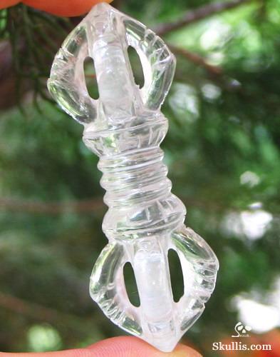 Quartz Rock Crystal Crystal Skull Vajra-pestle, Pendant Amulet