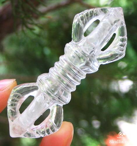 Quartz Rock Crystal Crystal Skull Vajra-pestle, Pendant Amulet