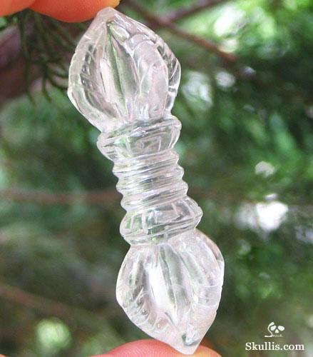 Quartz Rock Crystal Crystal Skull Vajra-pestle, Pendant Amulet