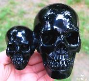 Recommend 3.8" Black Obsidian Carved Crystal Adult & Baby Skulls, Realistic