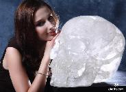 Titan 17.8" Quartz Rock Crystal Carved Crystal Skull, Super Realistic