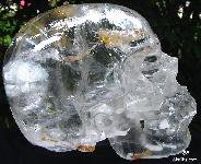 Top Clear Great Rainbows Titan 12.2" Quartz Rock Crystal Carved Crystal Skull, Super Realistic