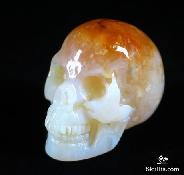 Gem GEODE, 1.3" Purple Carneol Carved Crystal Skull, Realistic